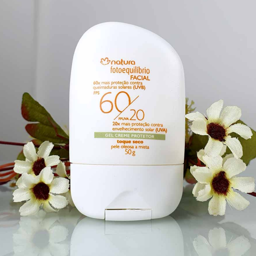 Protetor Facial Gel Creme FPS 60/FPUVA 20 Fotoequilíbrio, Natura Cosméticos, Produtos Original, Vegano, Protetor Solar