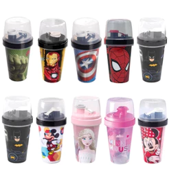 Copo C Tampa Mini Shakeira 320 ml Personagens Princesas Super Herói Infantil Homem Aranha Marvel