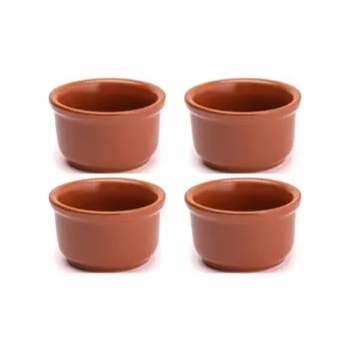 Kit 4 Cumbuca 250ml - Cerâmica Refratária Redonda Feijoada Buffet