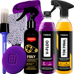Kit Produto para Lavar Moto Cera Shampoo Foxy Desengraxante Limpador de Corrente Vonixx