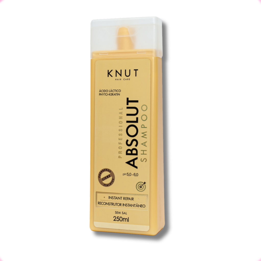 Shampoo Profissional Knut Absolut - Reconstrução Instantânea 250ml Limpeza Profunda Sem Sal
