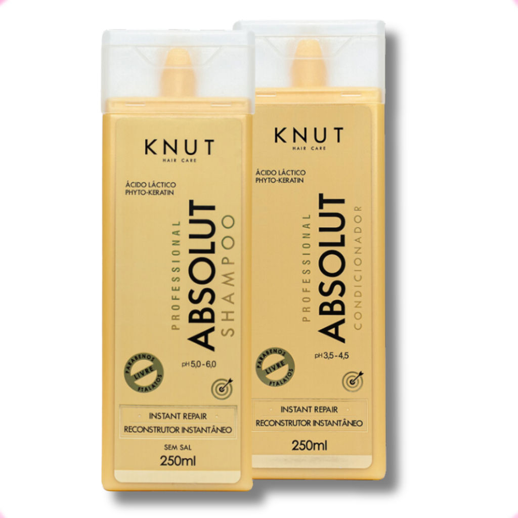 Kit Tratamento Diário Reconstrução Capilar Shampoo + Condicionador Knut Absolut Reparação Imediata