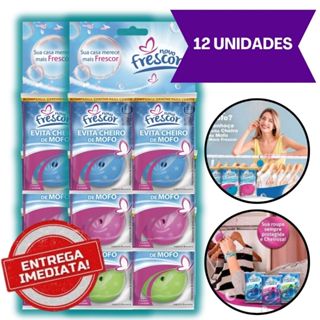 KIT 12 Pastilhas Evita Cheiro de Mofo AntiTraça Perfumado Guarda Roupa Cômodas Cartela Novo Frescor em Oferta na Shopee