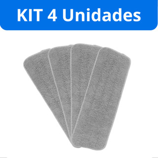 Kit 4 Refil Para Rodo Mop Spray Universal Pano Microfibra Almofada Esfregão Limpeza Compatível Pisos em Oferta na Shopee