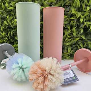Escova Sanitária Banheiro Rosa ou Verde com suporte