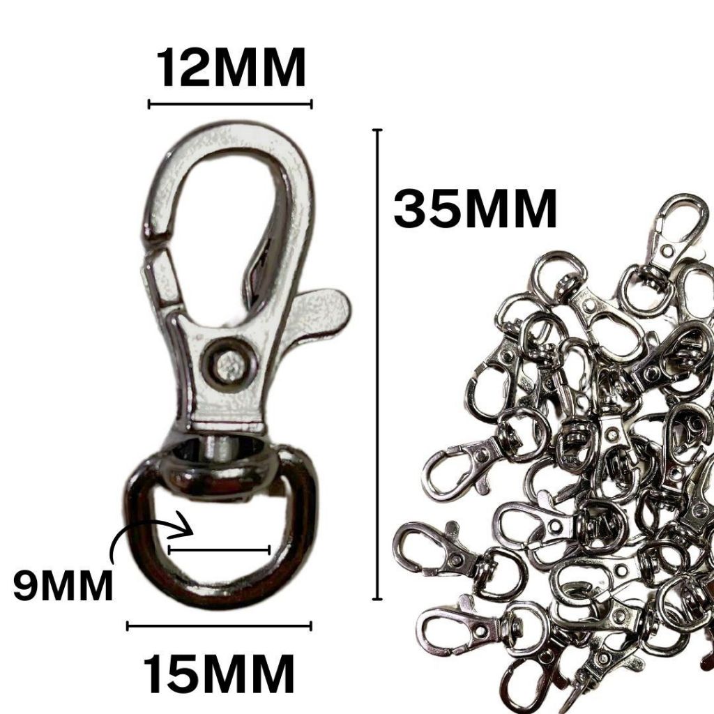 Kit 10, 20 ou 50 Mosquetão 3,5cm Com Alça - Chaveiros e Artesanato em Geral