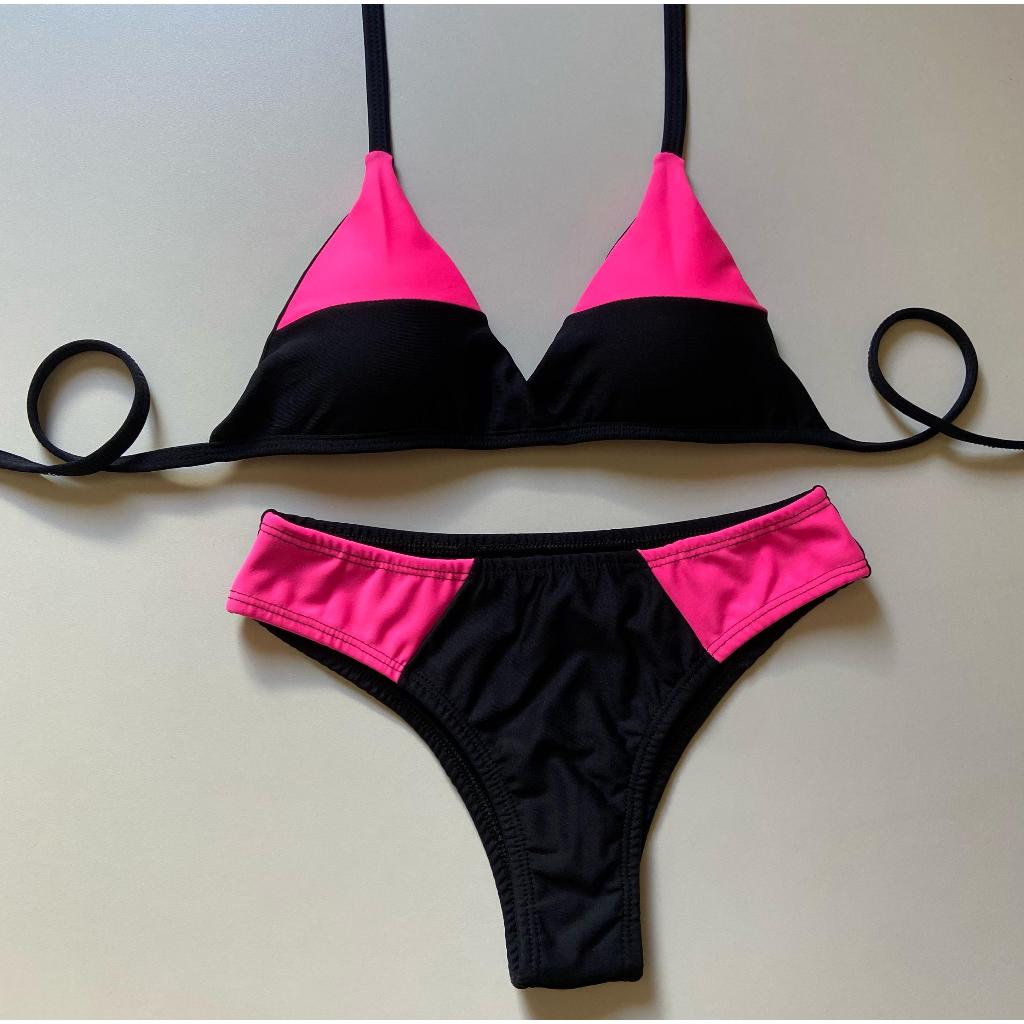 Biquíni Juvenil com Bojo e Alça Ajustável Bikini Cortininha Asa Delta Moda Verão