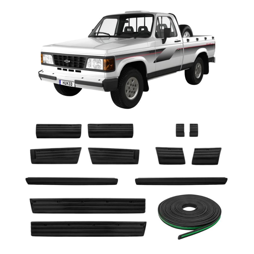 Kit De Frisos Laterais Para D-20 Cabine Simples - Anos 1985 A 1997 em Oferta na Shopee