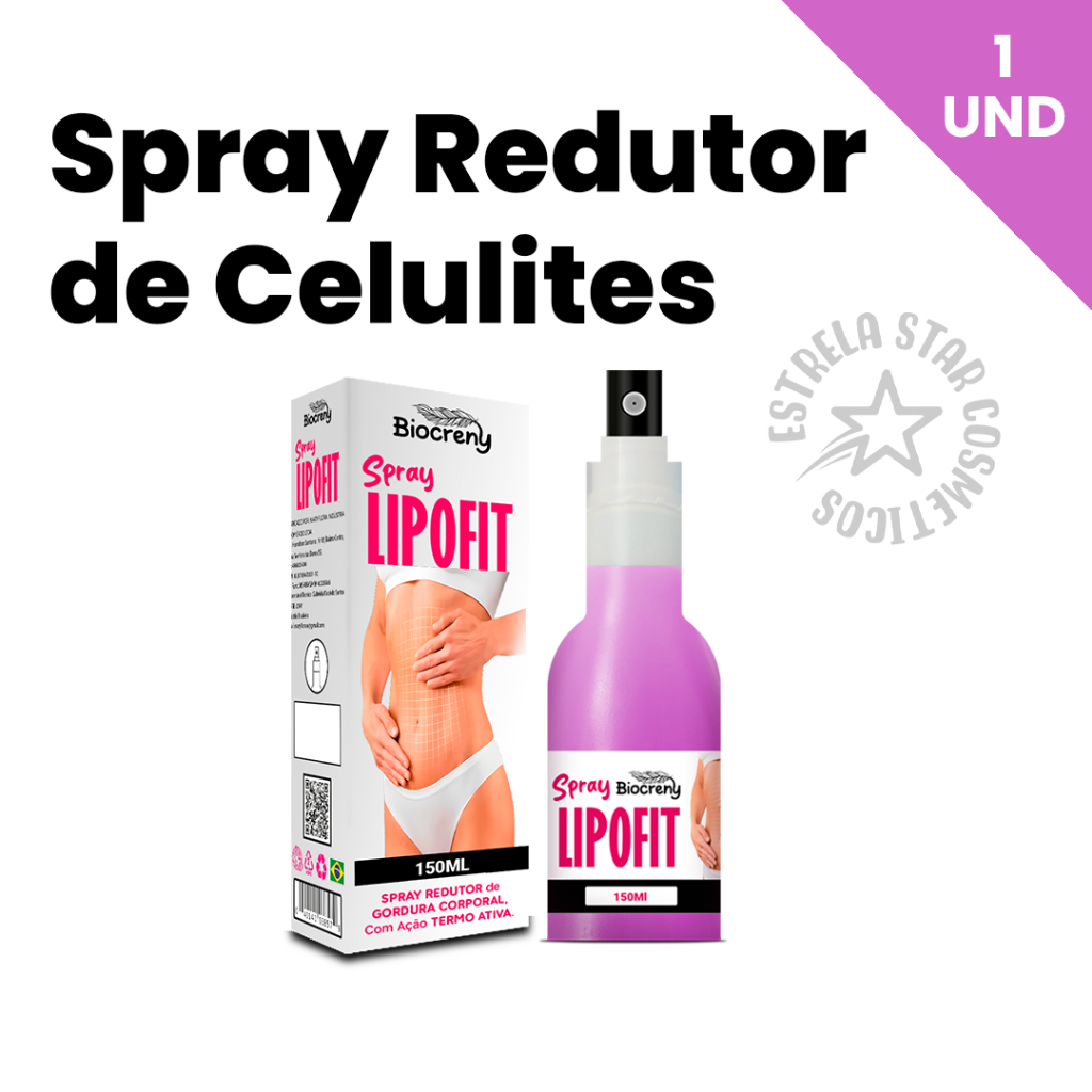 Spray Lipofit Redutor de Gordura e Medidas Pimenta Negra para Massagem Contra Estrias e Celulite 150ml