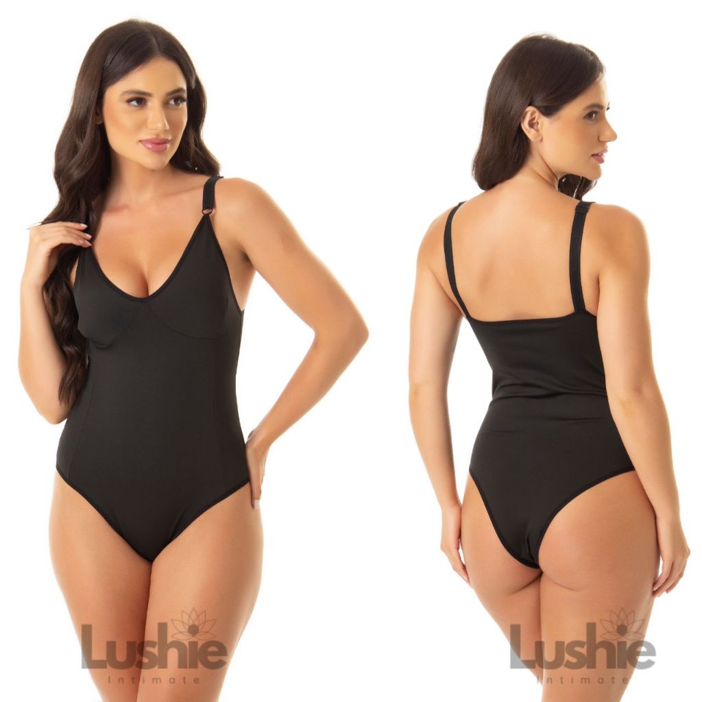 Kit 2 Body de Compressão Decote Modelador Suplex Alça Reforçada Sem Bojo Conforto