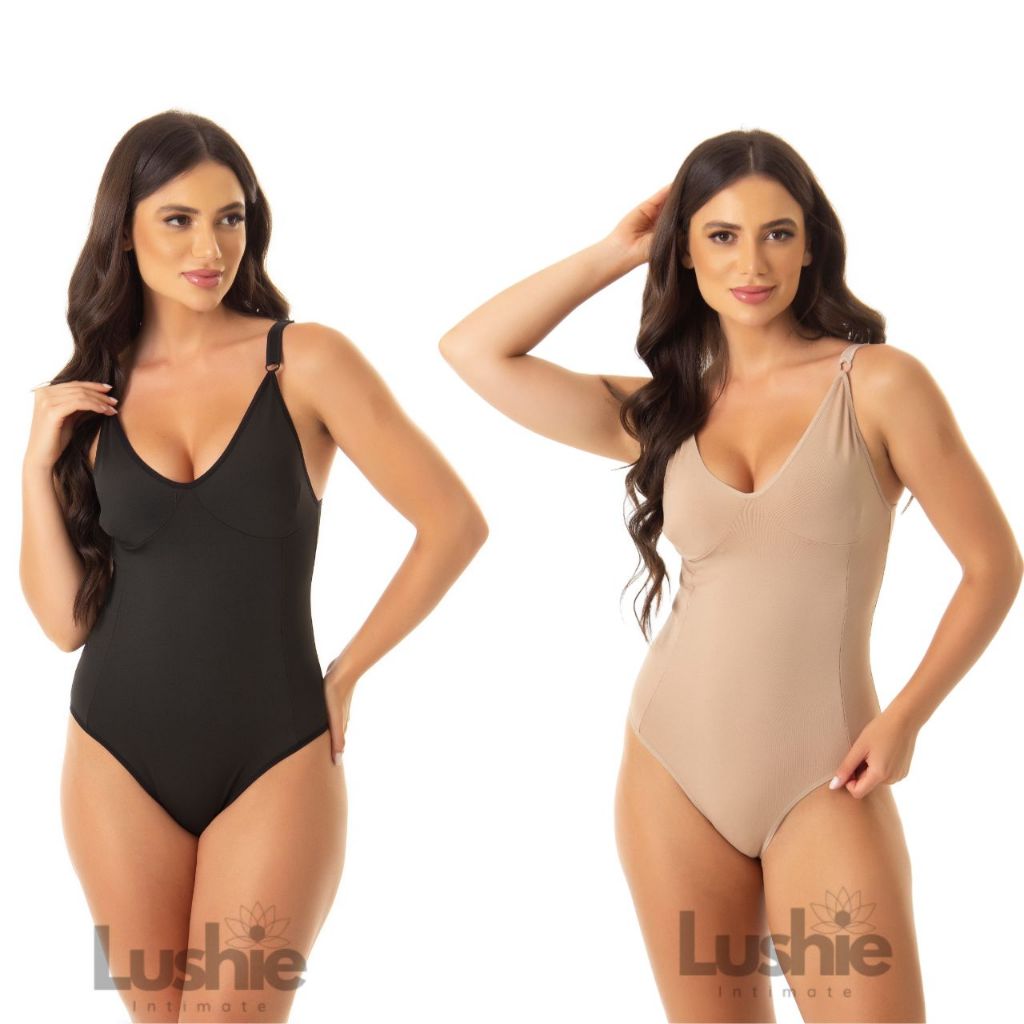 Kit 2 Body de Compressão Decote Modelador Suplex Alça Reforçada Sem Bojo Conforto em Oferta na Shopee