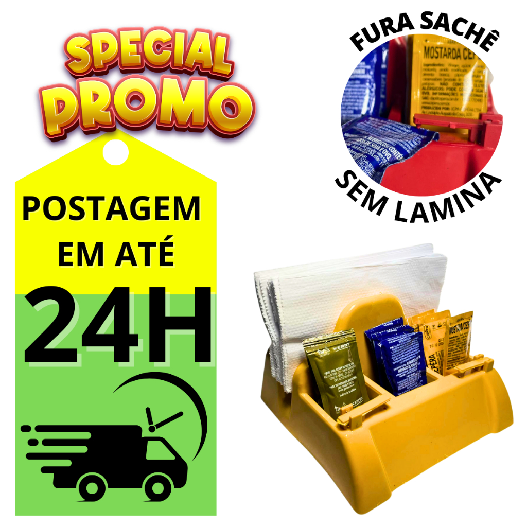 5 Porta Guardanapo e Sachê com Cortador Cores Pratico Bares e Restaurantes