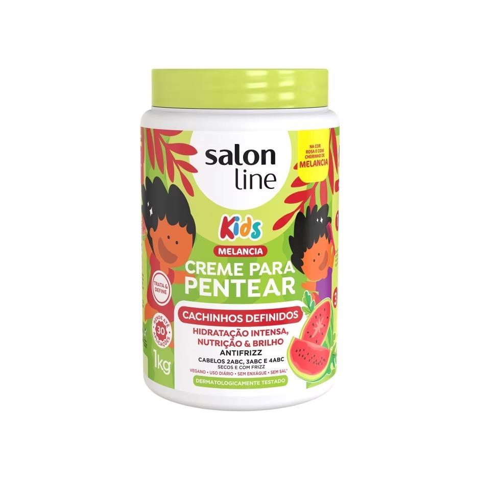 Salon Line Creme Para Pentear Kids Melancia 1kg em Oferta na Shopee