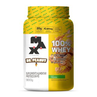 100% Whey Max Titanium Dr. Peanut Sabor Paçoca Com 900g em Oferta na Shopee
