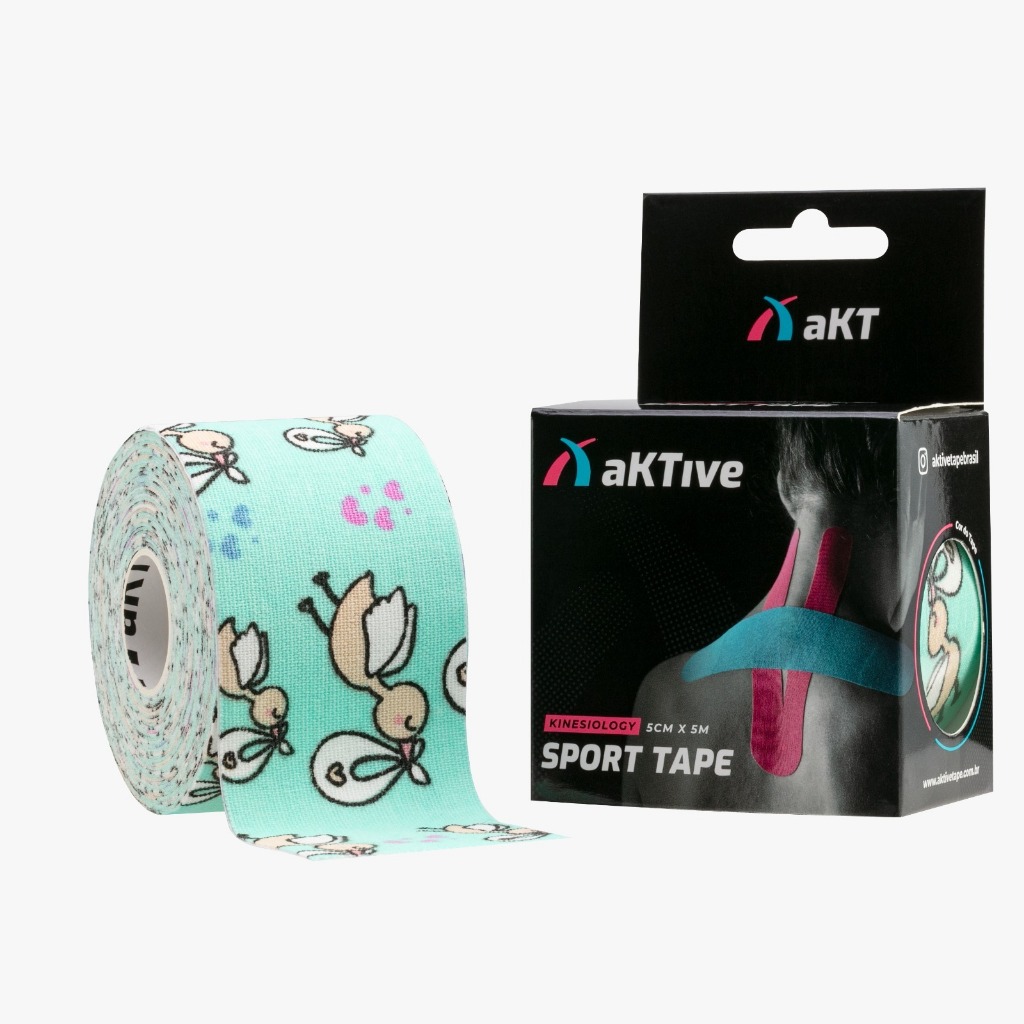Bandagem Estampa Cegonha Aktivetape Sport - 5 cm X 5 m- Kinesiotape Original Estampado- Aktive Tape