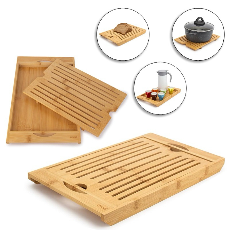 Tabua Migalheira Papa Migalha em Bambu para Pães 35X24CM
