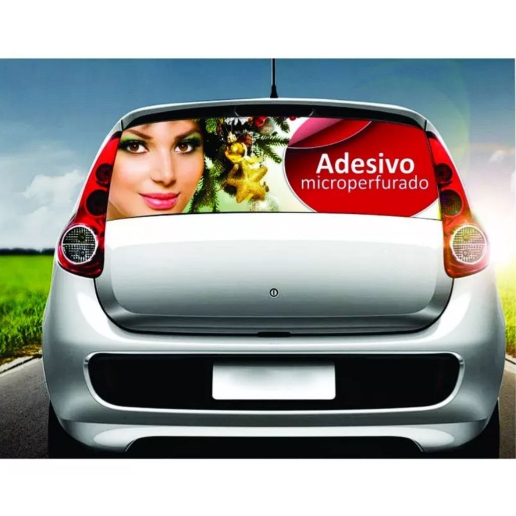 Adesivo Perfurado Vidro Traseiro Inteiro Carros Propagandas até 1,30x70cm xxx — imagem 2 de 2