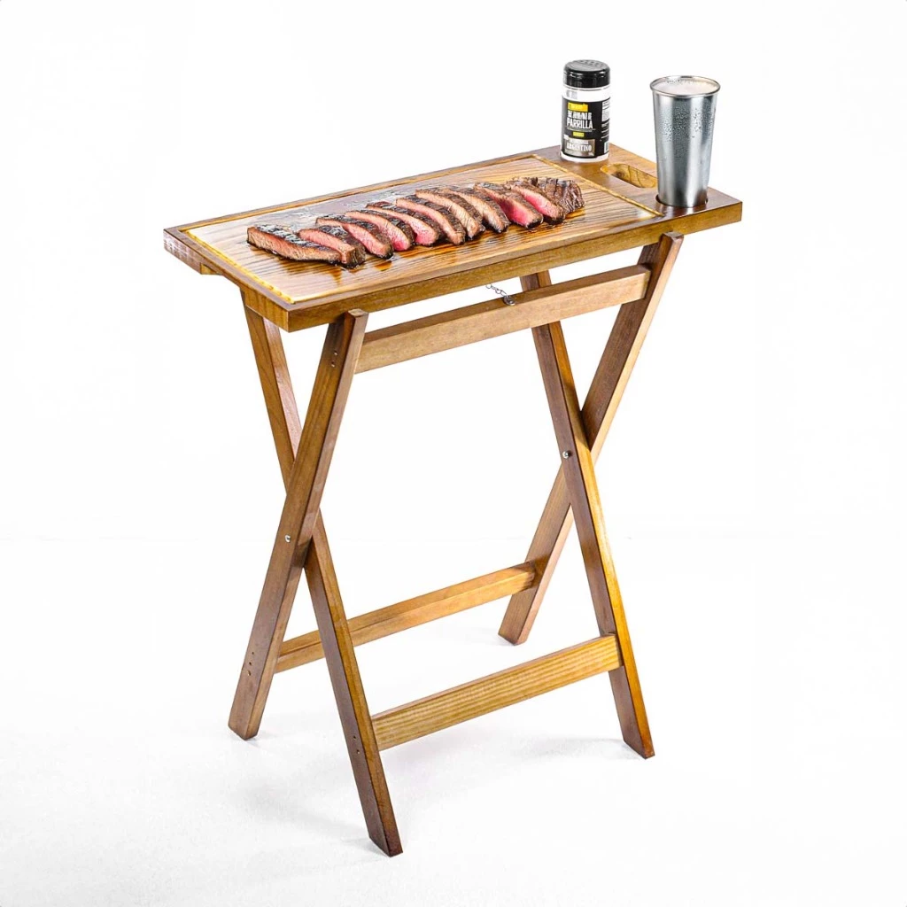 Tabua de carne Mesa dobravel de Madeira Kit Churrasco Tábua de corte — imagem 1
