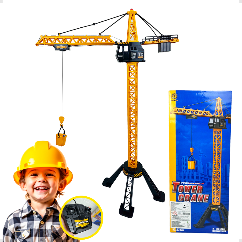 Brinquedo Guindaste De Construção Com Controle Remoto Torre Guindaste Presente Criança Engenharia em Oferta na Shopee