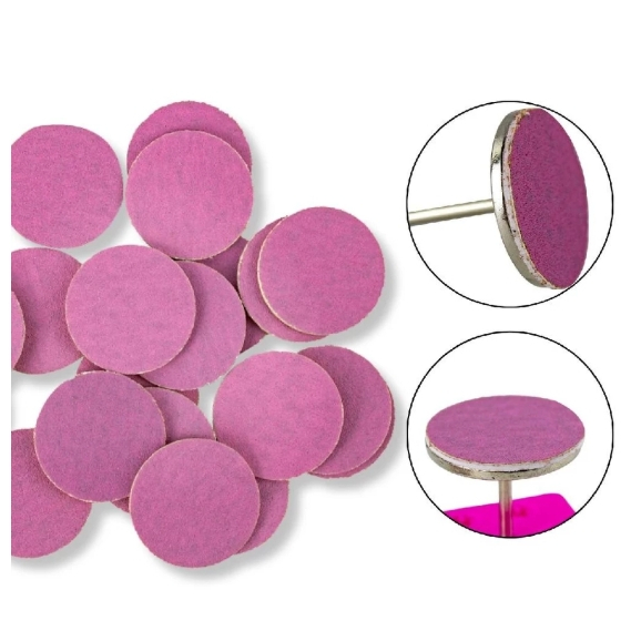 Kit Broca Disco + 60 Refil Lixas Para Unhas Manicure Nail Designer Gel Fibra Unha