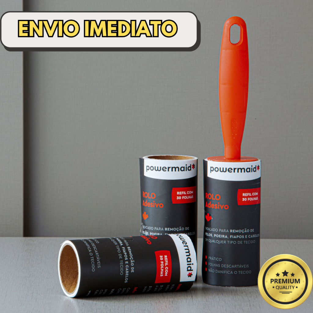 Rolo Removedor de Pelos com 3 Refis –  Powermaid Rolo Adesivo para Roupas e Tecidos