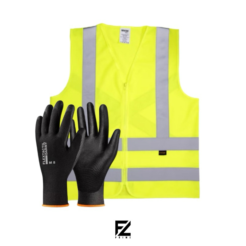 Kit Luva Flextactil e Colete Tela Respiravel Refletivo sem bolso Verde - Laranja em Oferta na Shopee