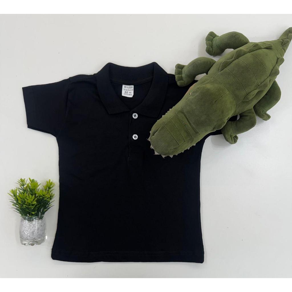 Camisa gola polo Infantil menino bordada e lisa camiseta criança