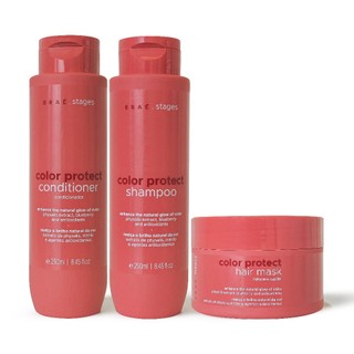 Kit 3 Itens Shampoo + Condicionador + Máscara Capilar Braé Stages Color Protect Proteção da Cor dos Cabelos em Oferta na Shopee