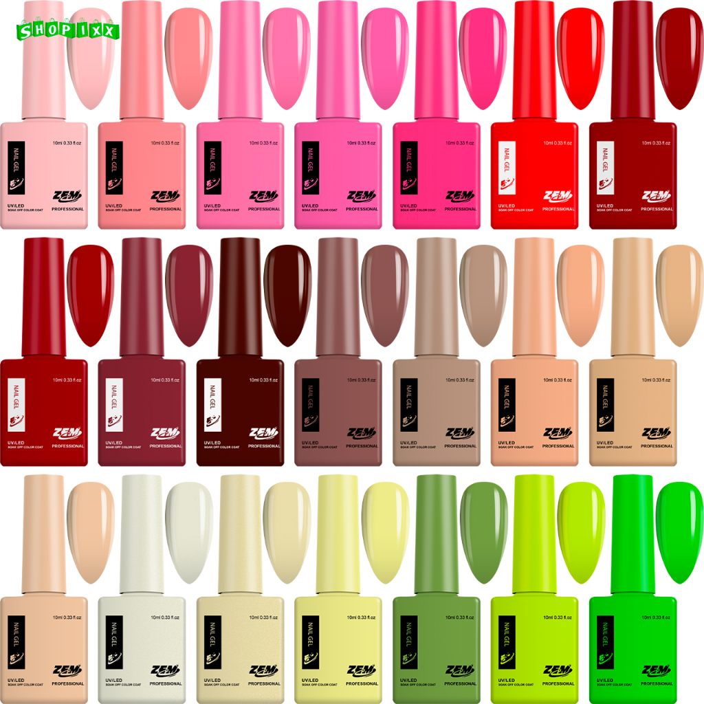 Kit 12 Esmalte Gel Led Uv Cores Sortidas Vivas E Vibrantes Zem Lirio ou XD Nail Gel Soak O...