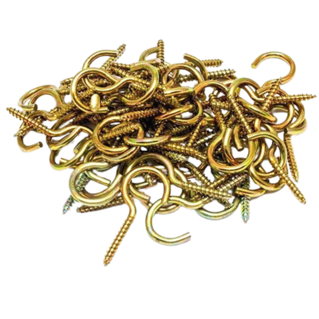 Kit 200 Peças Parafuso Gancho Aberto Pitão 14 X 30 Para Madeira Bicromatizado - Jomarca em Oferta na Shopee