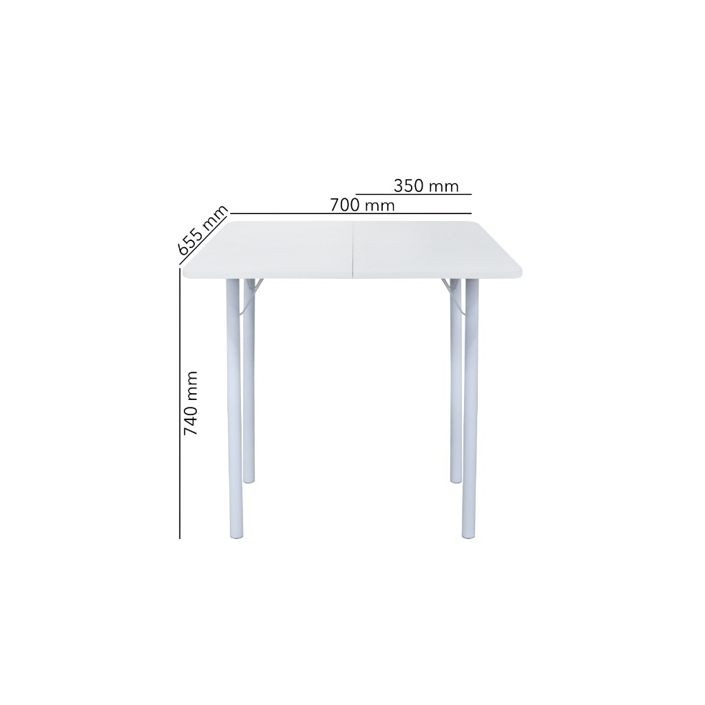 Conjunto Mesa Dobrável Com 4 Bancos Branco Cozinha Jantar Sala