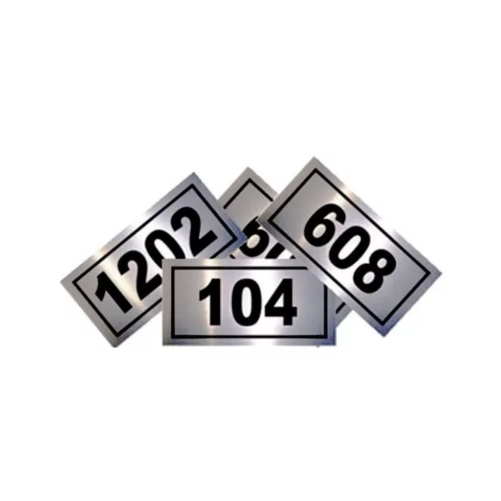 Kit 30 Placas De Aço Inox 2x4cm Com Número Caixa De Correio