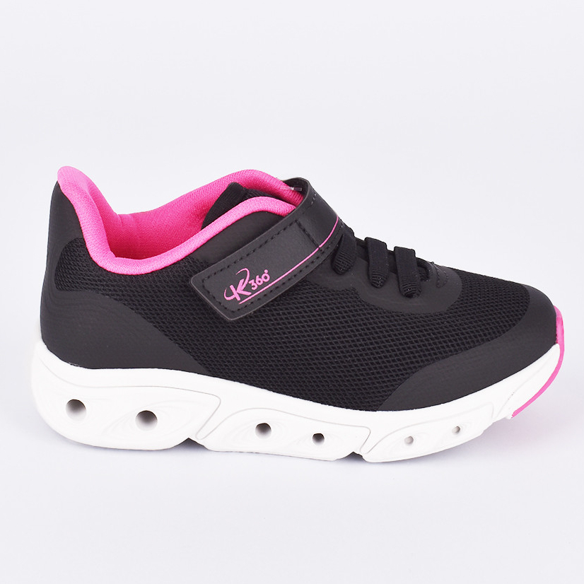 Tênis Infantil Menina K360 Energy Impulso Preto e Pink Anti Odor Confortável Leve em Oferta na Shopee