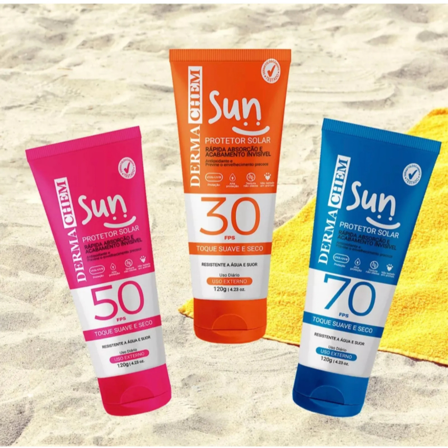 Dermachem Protetor Solar Sun Corporal FPS 30 50 70 e Protetor Solar Facial Rosto FPS 60 — imagem 2 de 2