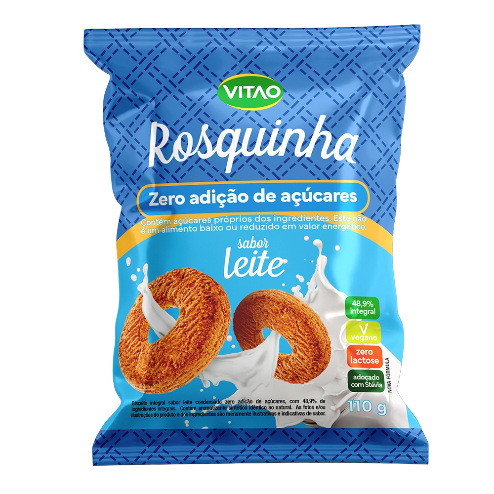 Imagem Rosquinhas Leite Integral Zero Açúcar Vitao 110 g - Vegano