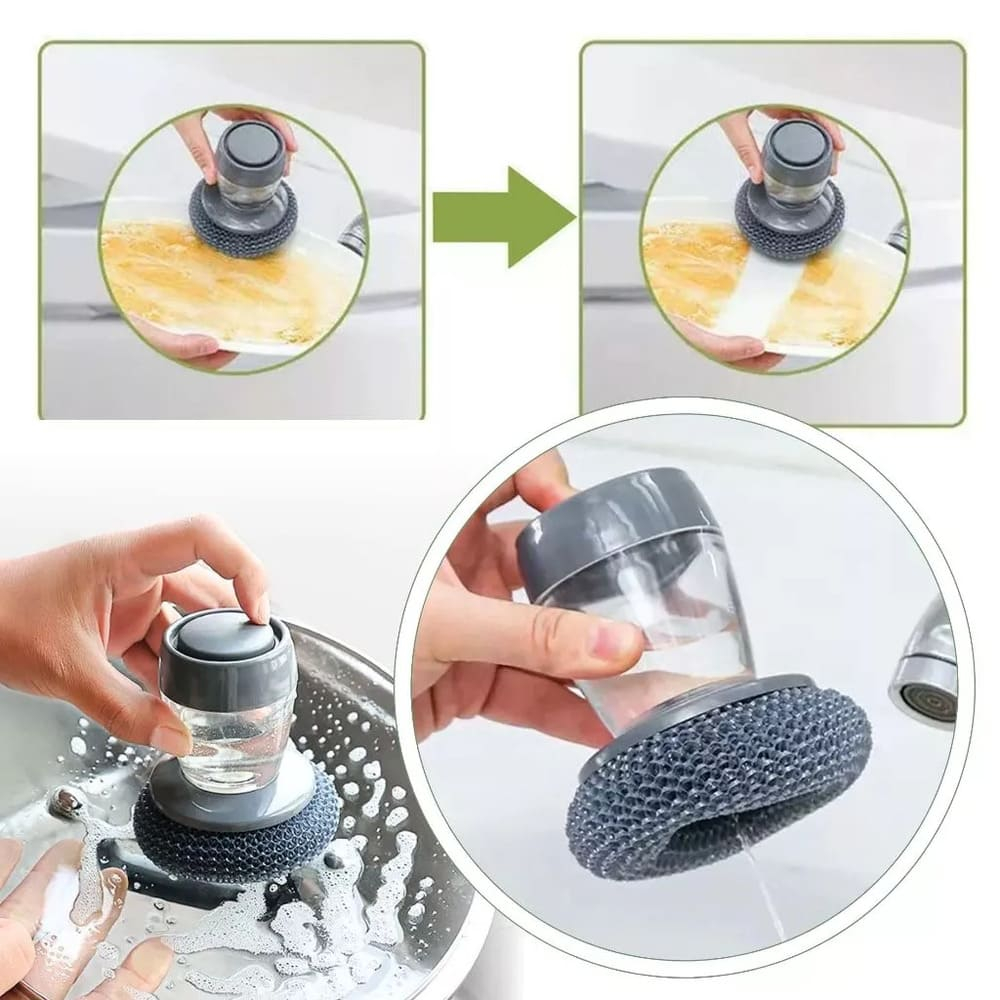 Escova De Aço Para Limpeza Esponja Fogão Louça Cozinha Porta Detergente Sabão Dispenser Multiuso