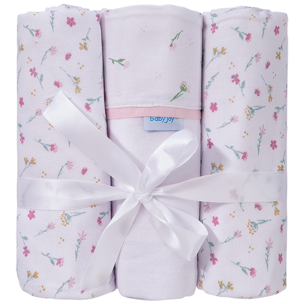 Cueiro Estampado Flanelado Baby Joy Fabula com Viral 100x80cm 100% Algodão 3 Unidades Incomfral