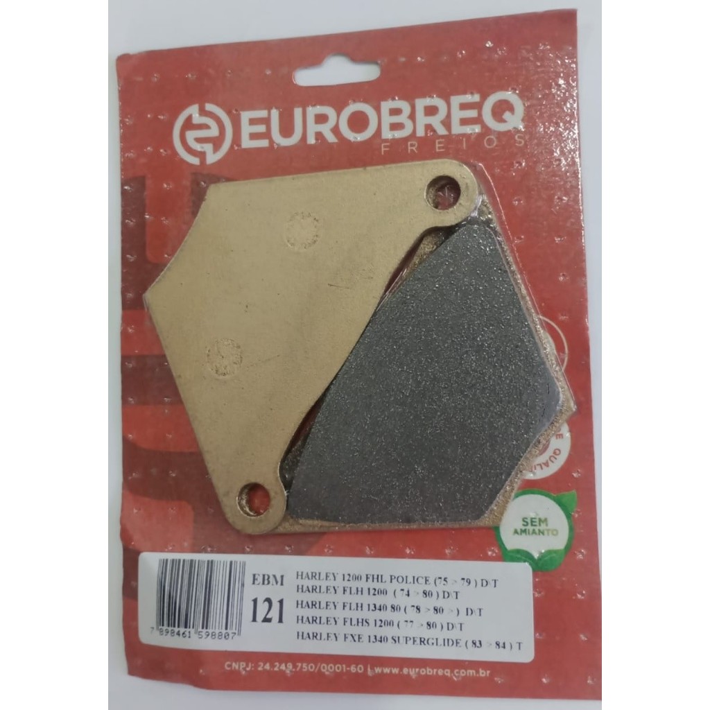 Pastilha Freio Harley Shovel 72-78 44005-78 44135-74 EBM 121 Kevlar Nacional