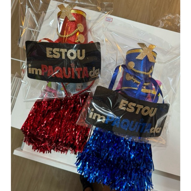 kit plaquinha acessório look fantasia carnaval estou em paquitada xou da xuxa paquita