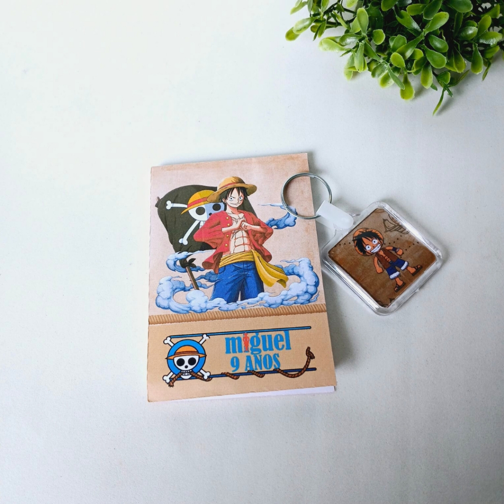 Combo Bloquinho + Chaveira One Piece-Festa Infantil-Lembrancinha Personalizada-Festa de Aniversario