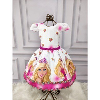 Vestido Menina Infantil Perola Temático Barbie