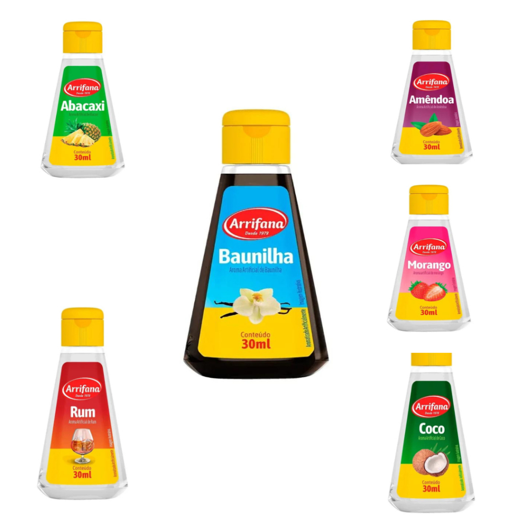 Essência Baunilha, Abacaxi, Amêndoa, Coco, Morango, Rum 30ml Arrifana em Oferta na Shopee
