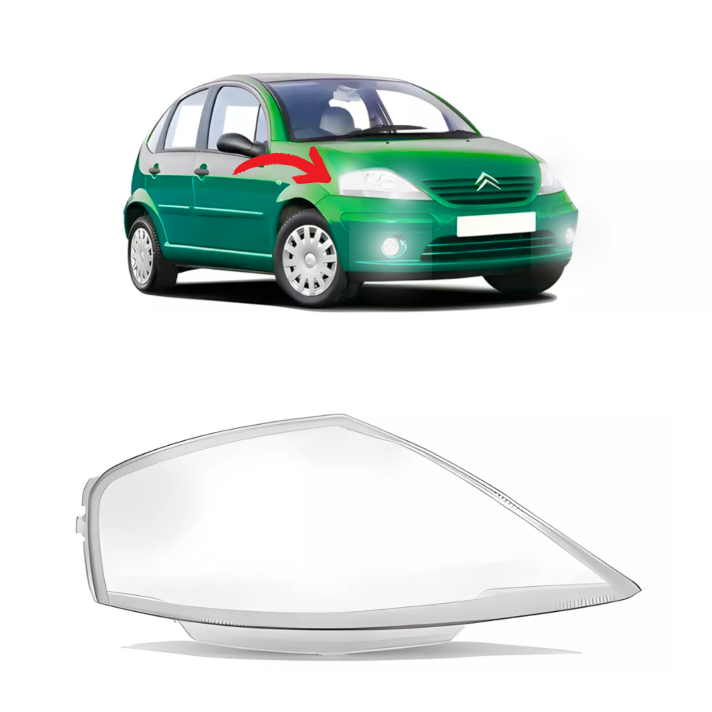Lente do Farol Principal Citroen C3 2003 a 2012 GLX XTR Origine Tendance Exclusive Policarbonato
