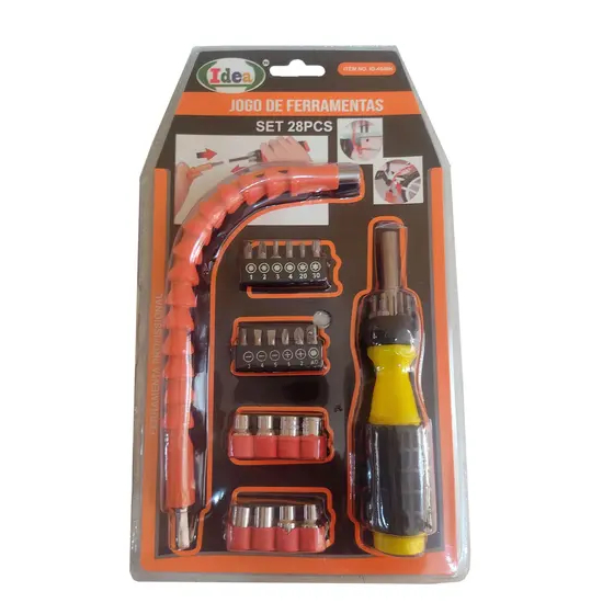 Kit Jogo Chave Bits Fenda Philips Torx Soquetes 28 Peças Com Extensor Flexível Profissional em Oferta na Shopee