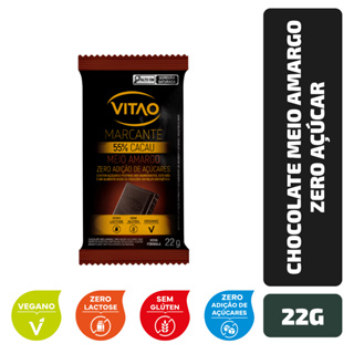 Chocolate Meio Amargo Zero Açúcar Marcante 22 g em Oferta na Shopee