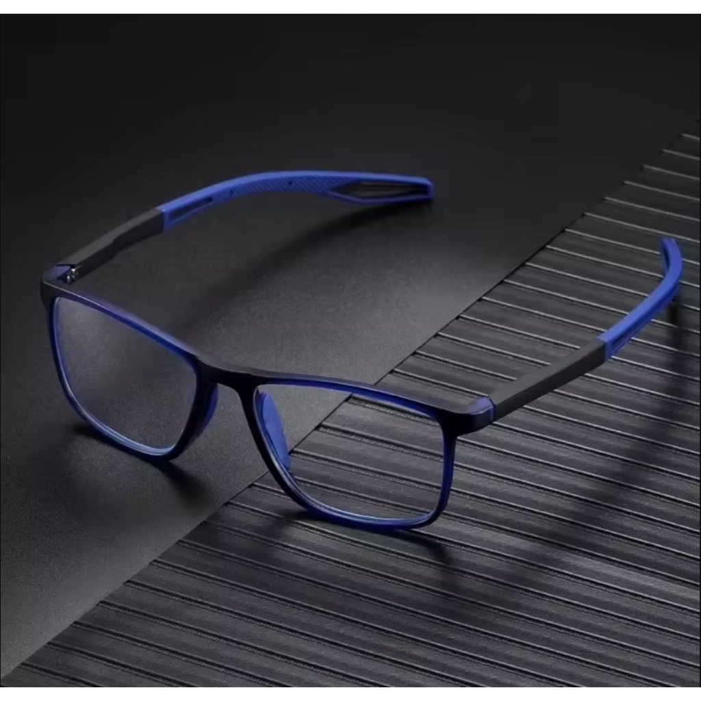 Compre 2 e Leve 3 Unds Óculos Masculino Feminino Proteção Anti Luz Azul Blue Ray Blocker Gamer Marca MDOD Cor Preto/Azul