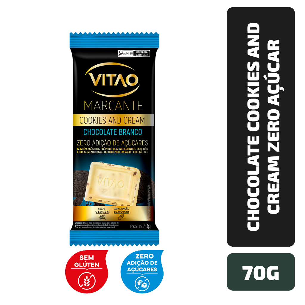 Chocolate Cookies & Cream Zero Açúcar Marcante 70 g em Oferta na Shopee