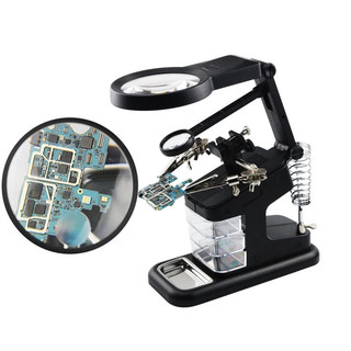 Suporte Ferro De Solda Braços Articuláveis Com Garras jacaré Lupa 5 níveis De Led USB 3 Gavetas em Oferta na Shopee