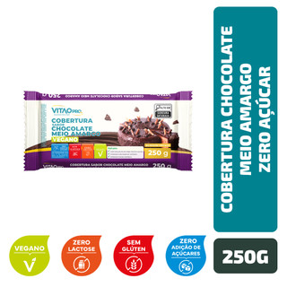 Cobertura Sabor Chocolate Meio Amargo Zero Açúcar Vitaopro 250G em Oferta na Shopee