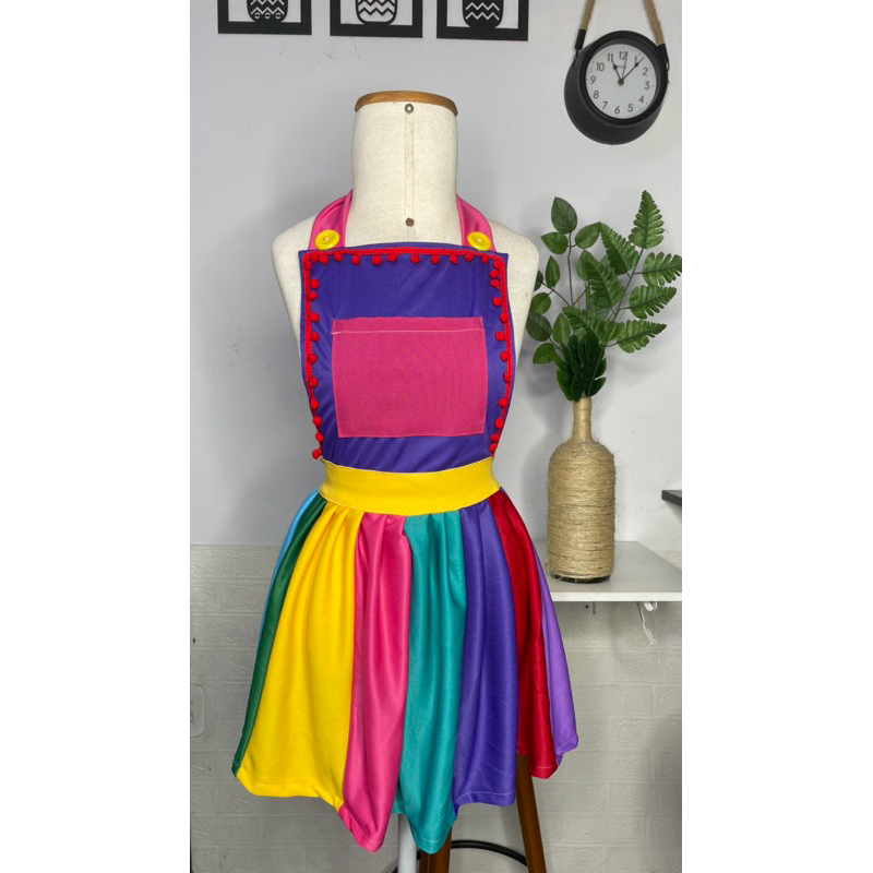 avental  colorido adulto monitor e professora,recreação,avental palhaço